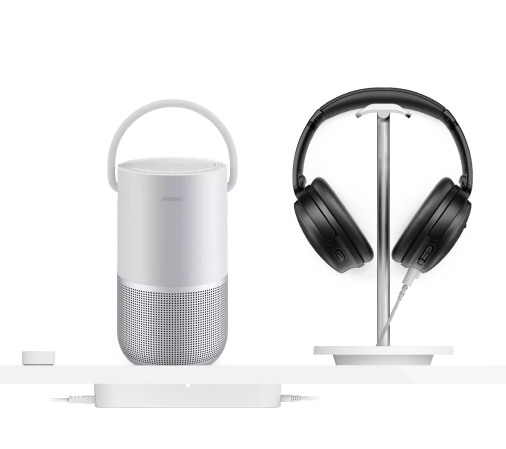 Zips로 고정된 Bose 스피커 및 헤드폰