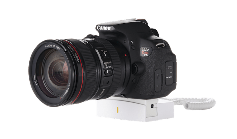 포인트 앤 슛 및 DSLR 카메라와 렌즈용 상품 진열 보안