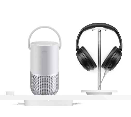 Zips로 고정된 Bose 스피커 및 헤드폰