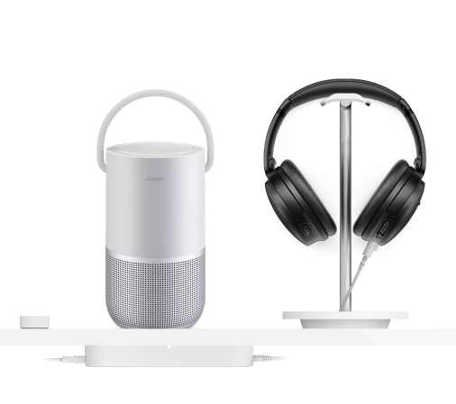 Zips로 고정된 Bose 스피커 및 헤드폰