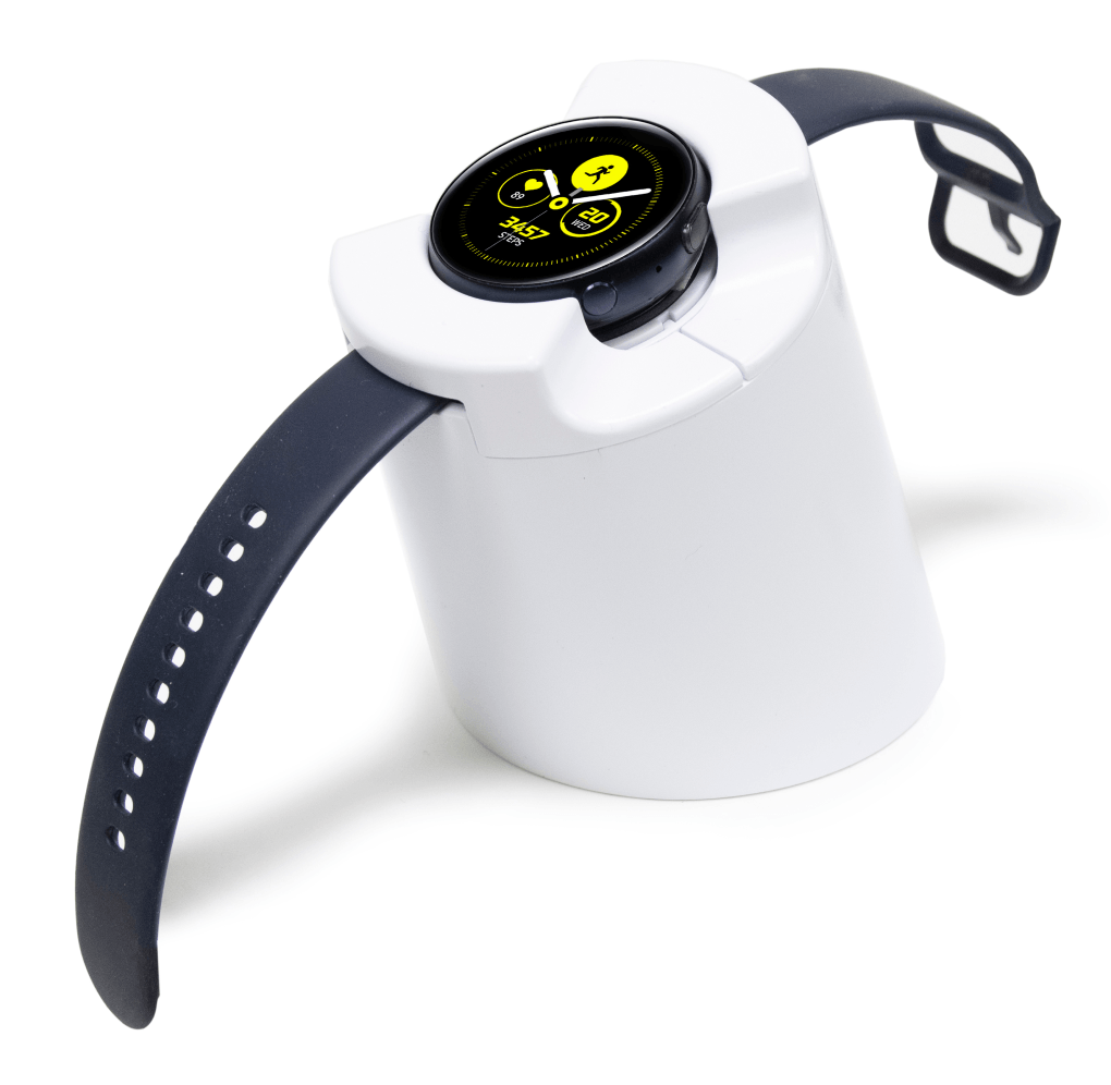 화이트 보안 디스플레이에 스마트워치