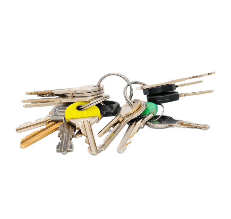 열쇠고리에 여러 개의 열쇠