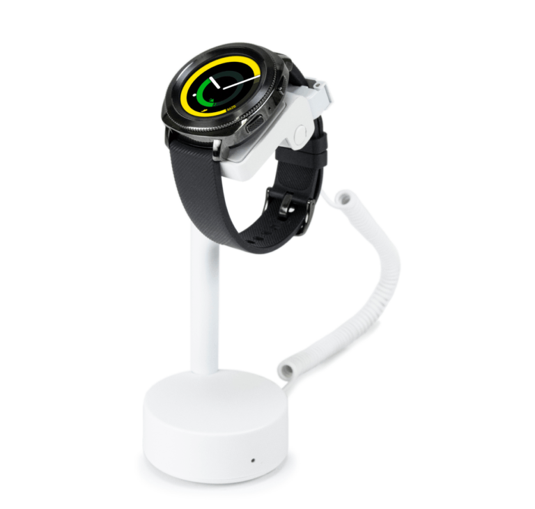 화이트 보안 디스플레이에 스마트워치