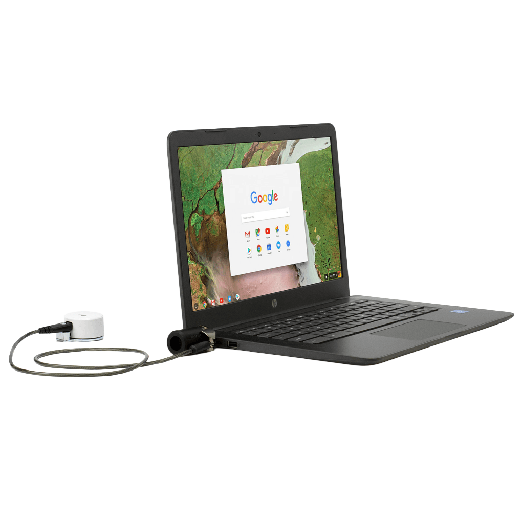 노트북 컴퓨터에 연결된 K Lock 보안 장치