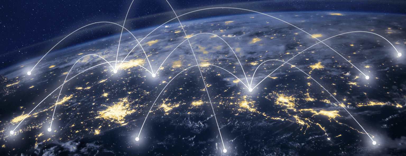 불빛이 켜진 핀포인트가 있는 지구본