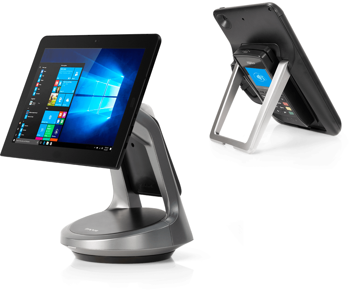 두 개의 판매대 테이블 스탠드