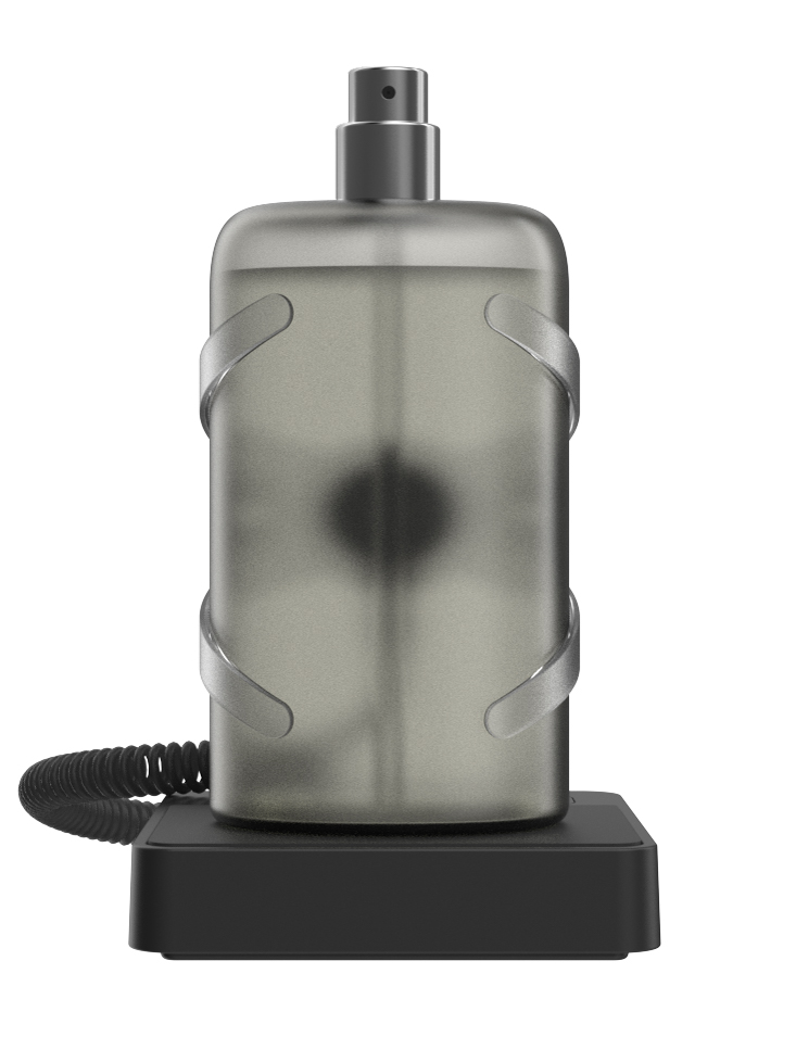 InVue 포디움 향수 솔루션 전면 뷰 (블랙)