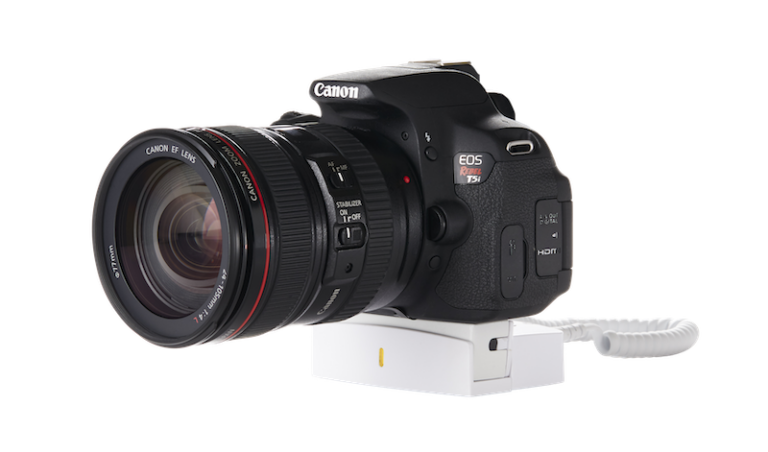 포인트 앤 슛 및 DSLR 카메라와 렌즈용 상품 진열 보안